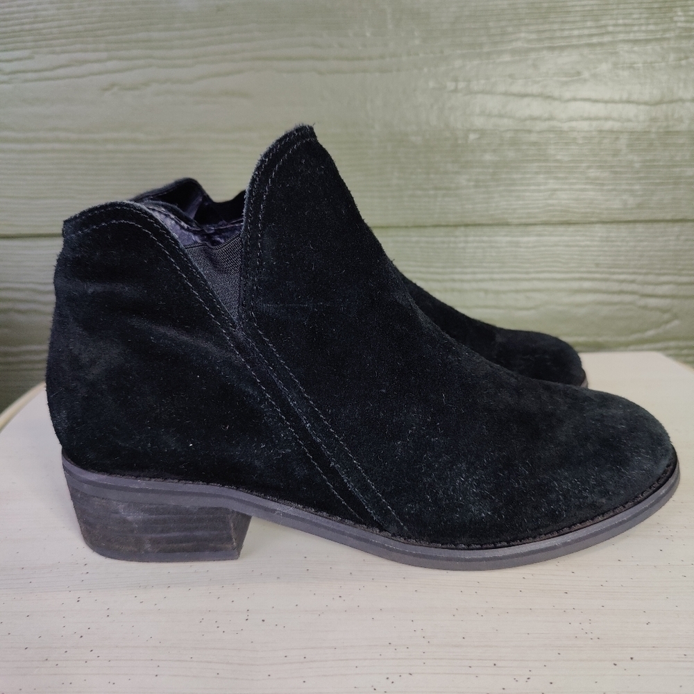 Blondo Black Nubuck Leather Ankle Zip Waterproof Women's Booties Ankle Boots 8 M